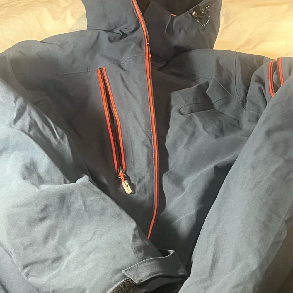 Men's Blue Jacket with Orange Accents